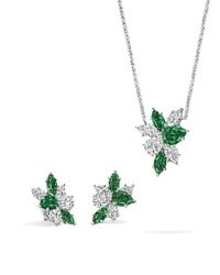海瑞溫斯頓Winston Cluster系列祖母綠鑽石珠寶，價格店洽。圖╱Harry Winston提供